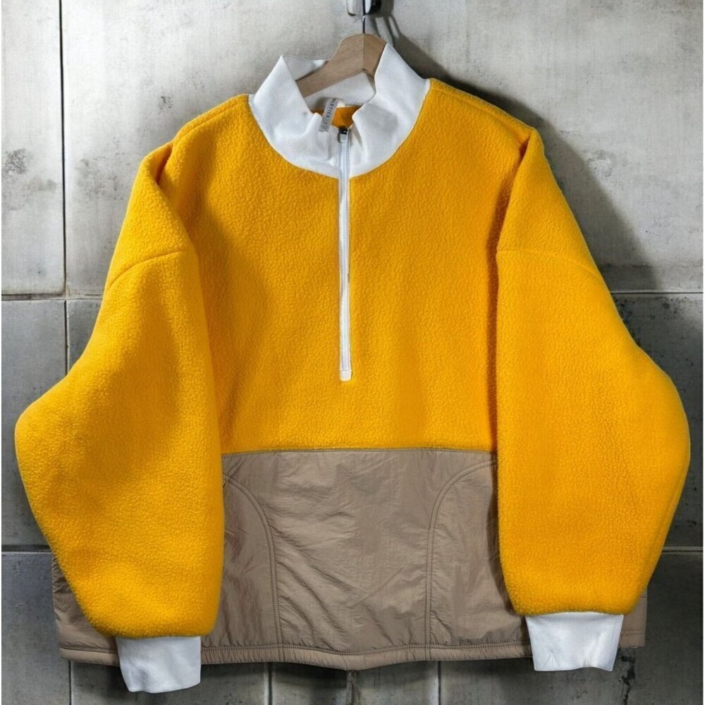 Fabletics Mallory Fleece Pullover Women's Yellow 1/4 Zip Jacket 4X